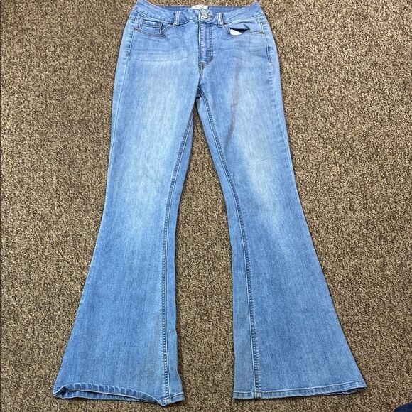 Mudd Blue Flare Wide Leg Jeans Size 7 - Picture 2 of 11